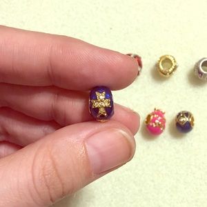 Artisan "Faberge" royal blue Easter egg bead